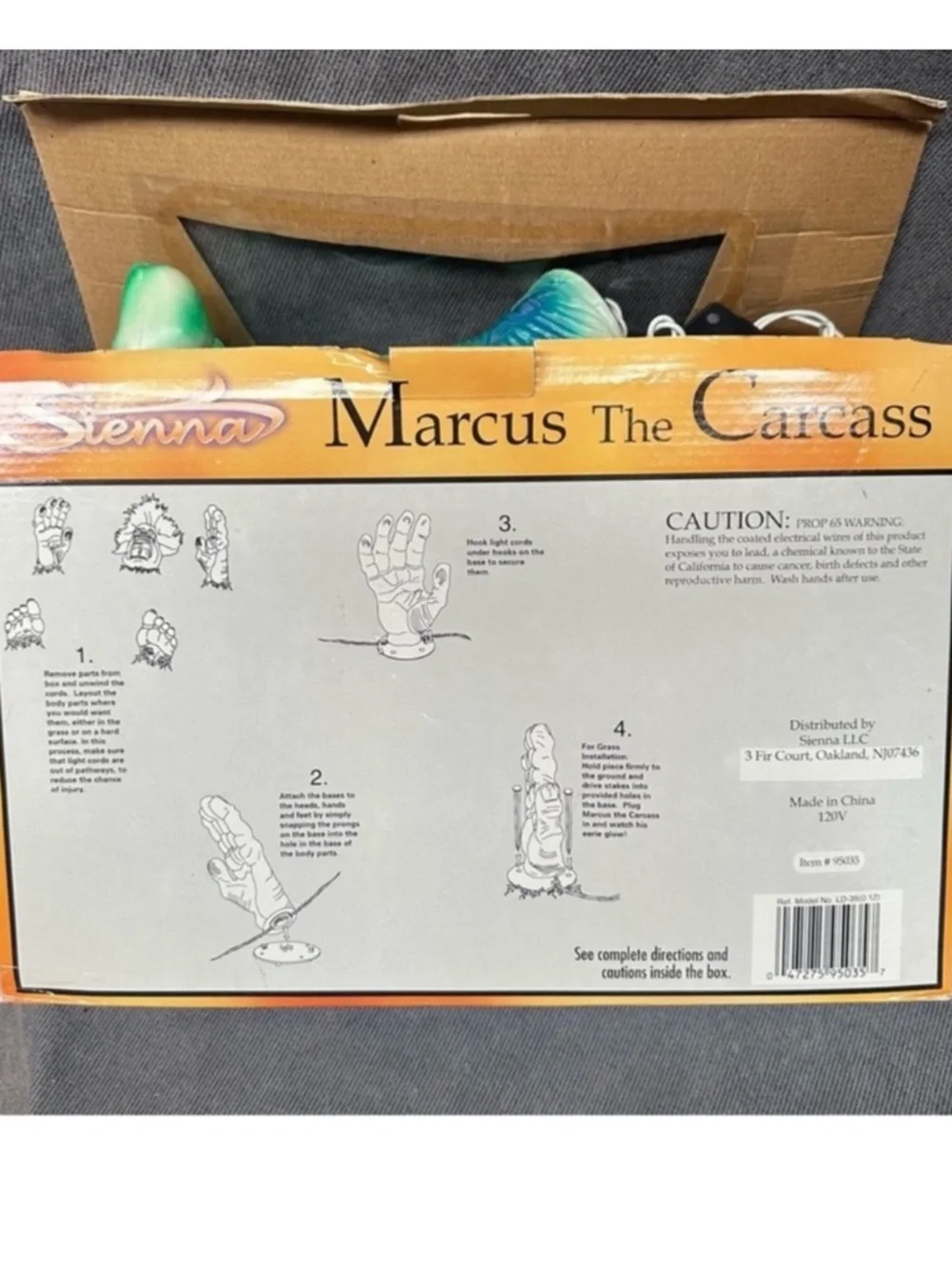 Life size Zombie Blow Mold Light Up Yard Decor 2001 Marcus the Carcass Halloween